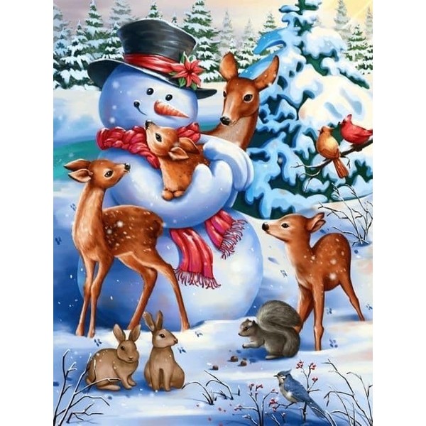 Snowman Diamond Art Painting Kits for Adults Beginner, Christmas Diamond
