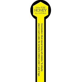 Farmstand Supply Tamper Proof Honey Labels (Roll of 500) (Yellow w/Text)