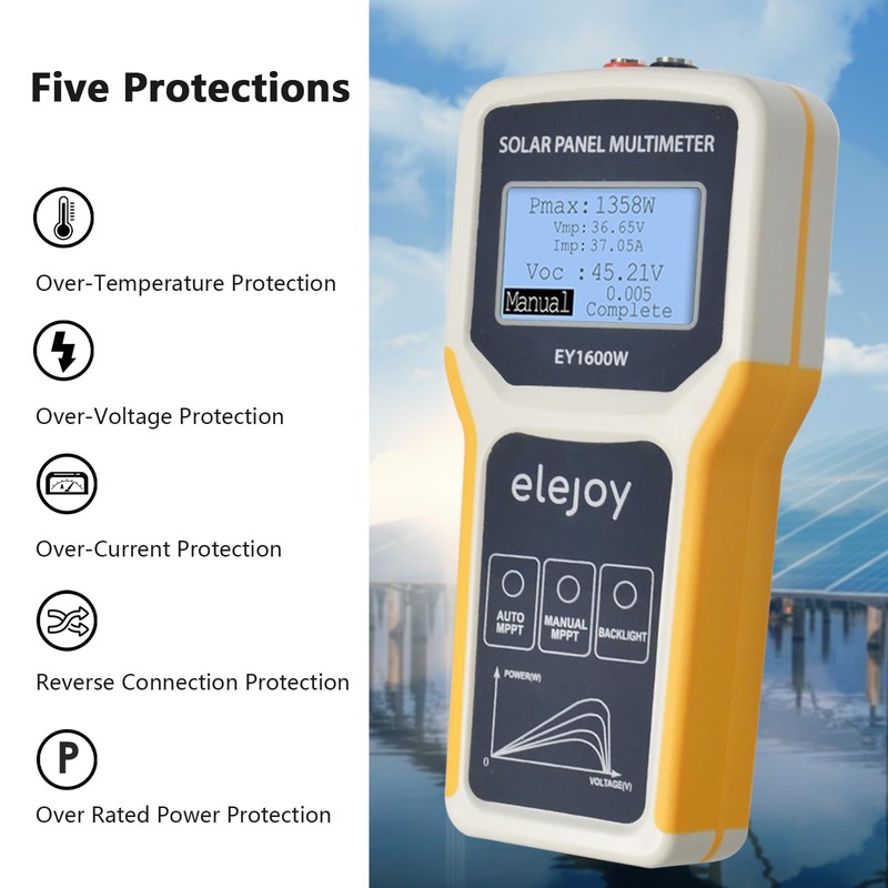 Solar Panel MPPT Tester 1600W, AIMOEST Photovoltaic Multimeter for Pmax