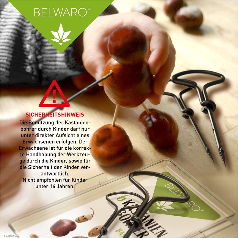 Belwaro® Chestnut Drill Bit Set of 6 with Storage Box,