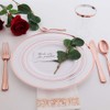WDF 120 Pieces Rose Gold Plastic Silverware- Disposable Flatware Set-Heavyweight