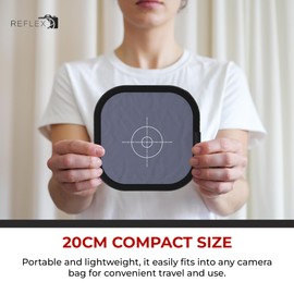 REFLEX CAMERA 24x24" (60x60cm) Foldable Double Sided White Balance 18% Grey Card - Portable Gray Reference Reflector for Photo & Camera Colour Correction - Achieve Accurate White Balance in Every Shot