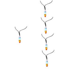 Baluue 5pcs Elegant Crystal Necklace Chain Chakra Pendant Necklace for Women Men