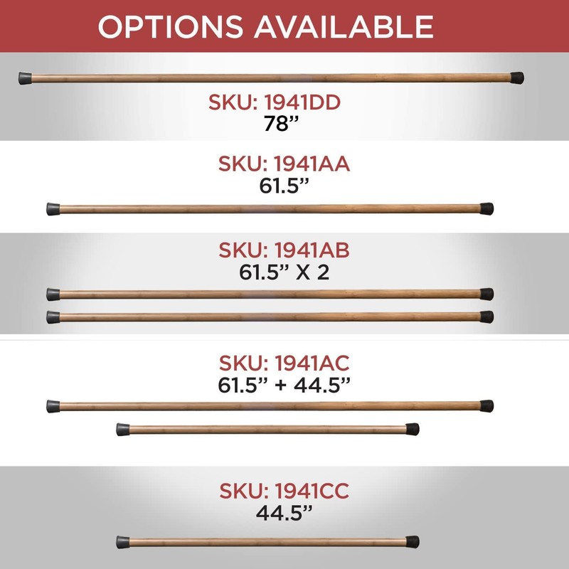 Bamboo Stick 2 PC Combo for Walking, Balance, Strength Training,