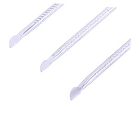 FRCOLOR 3pcs Stainless Steel Nail Cuticle Remover Spoon Pusher Kit for Manicure and Pedicure Dual-end Tool for Cleaning Cuticles and Shaping Nails for Home and