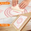Silicone Baking Mat，Non Stick Rolling Dough with Measurements for Pie