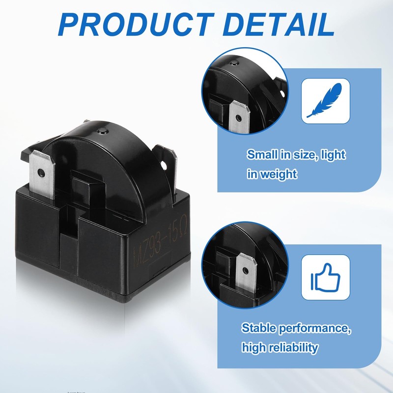 sourcing map 3pcs PTC Refrigerator Starter Relay, 15 Ohm 3