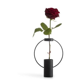 SAGAFORM Moon Vase Small | Black | Height 21 cm, Diameter 16.5 cm | Boho Decorative Vase Made of Powder-Coated Metal | For Cut Flowers or Pampas Grass | Modern Decorative Vase | Flower Vase