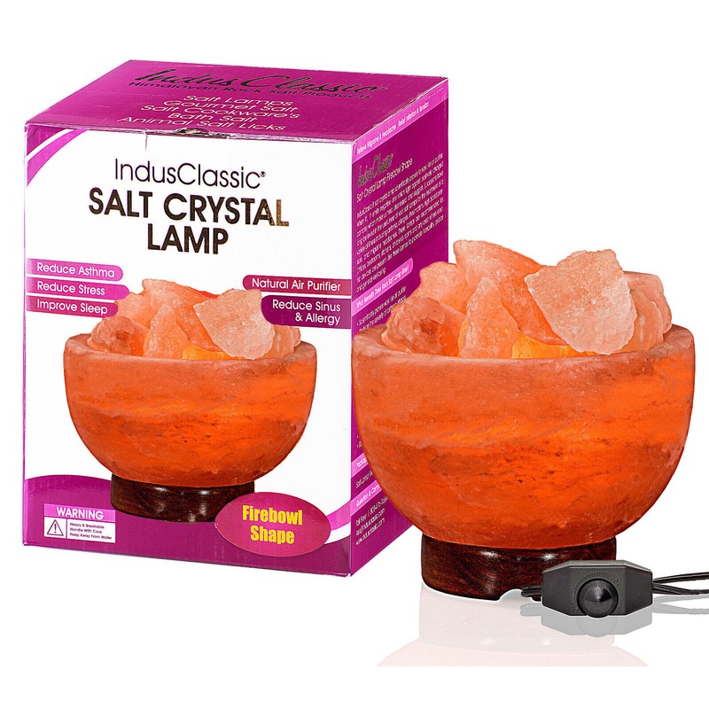 IndusClassic Fire Bowl Himalayan Crystal Salt Lamp Ionizer Air Purifier