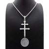 NYFASHION101 Imprinted Cross of Lorraine Pendant Pendant with 3mm Rope