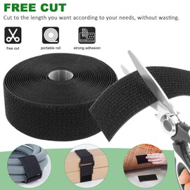 6 m Velcro Cable Ties with 30 Buckles, Free Cut to Size, Velcro Tape - 5 cm Wide, Reusable Cable Ties Velcro Tape