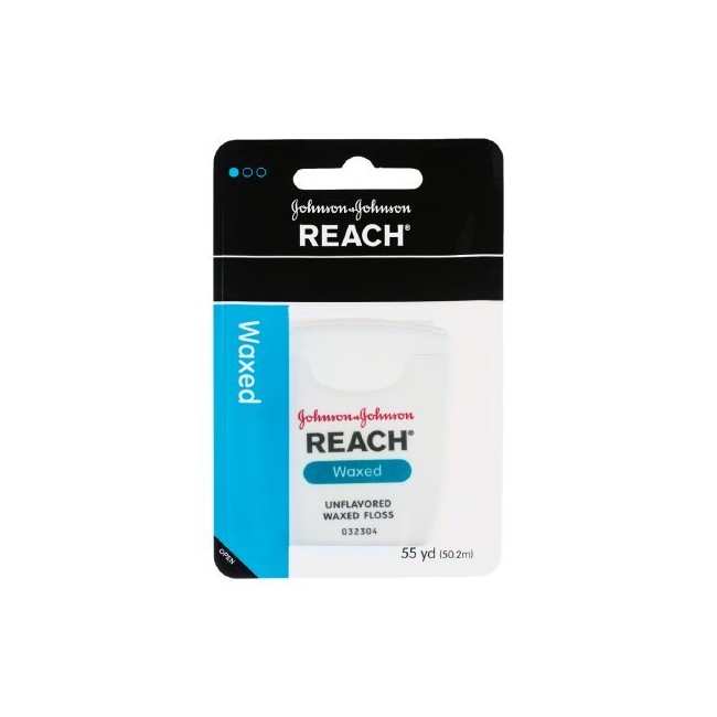 Reach Waxed Floss Unflavored - 55 yds, Pack of 5