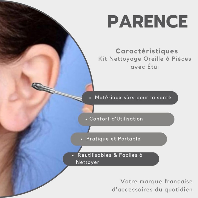 PARENCE. - 6 Piece Ear Cleaning Kit with Case -