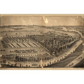 History Galore 24"x36" Gallery Poster, civil war map of Army camp Cuyahoga Falls, Ohio
