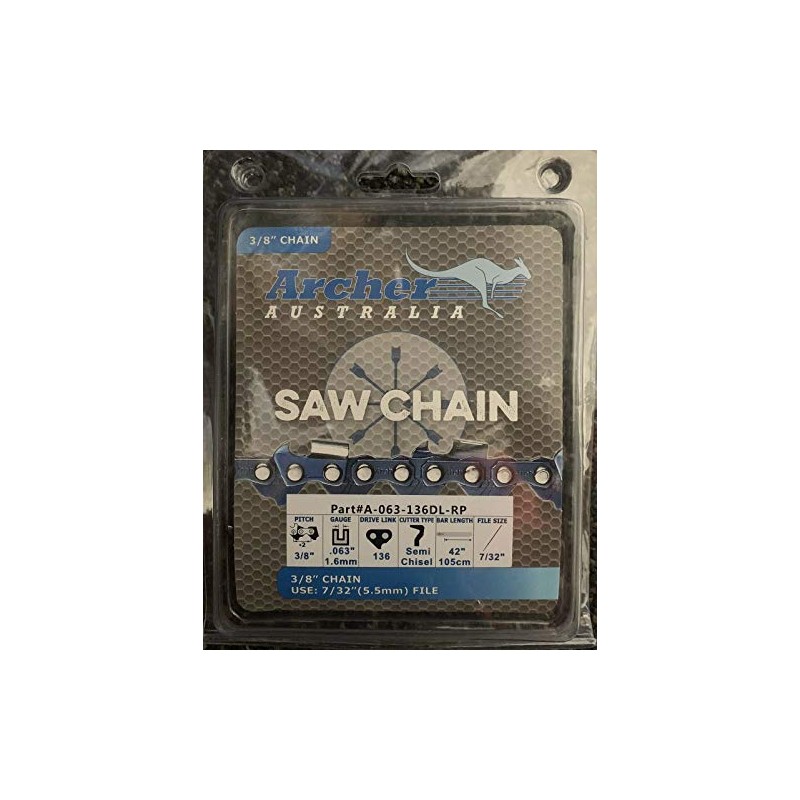 42" Archer Ripping Chainsaw Chain 3/8-063-136DL replaces 75RD136G A3EP-RP-136E