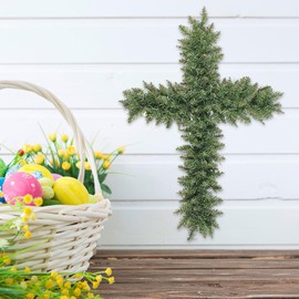 MAGICLULU 4Pcs Cross Metal Wreath 16 Inch Metal Wire Wreath Frame Floral Wreath Form for Easter Front Door Indoor Outdoor Hanging Decorations