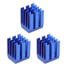 PATIKIL Heatsink 9x9x12mm, 3 Pcs Aluminum Cooler Radiator Heat Sink with Thermal Blue Sticker for Raspberry Pi Chip CPU Power Transistor FET IC Power Amplifier, Blue