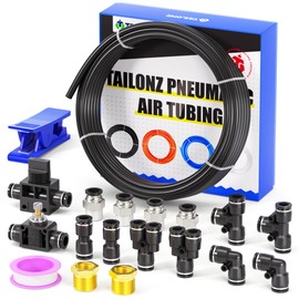 TAILONZ PNEUMATIC Black DOT 1/4 Inch od 10 Meter 32.8ft Nylon Air Tubing Kit Pipe Hose Air Line Tubing Or Fluid Transfer Pneumatic tubing