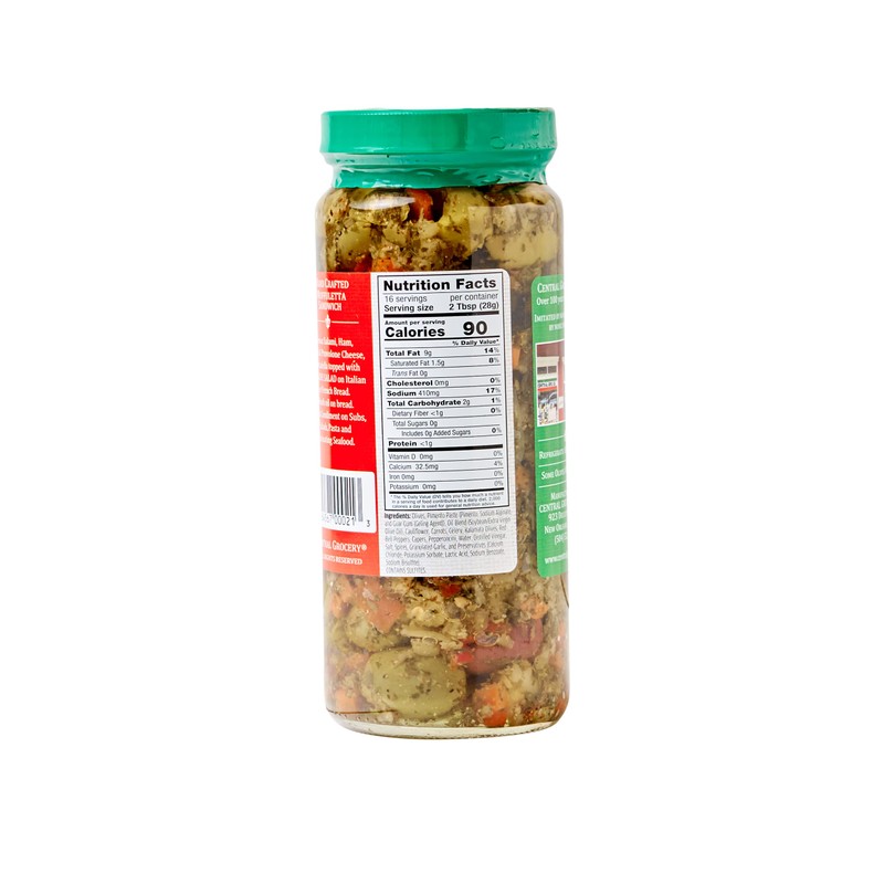 Central Grocery Olive Salad - 16 oz, Perfect for Muffulettas,