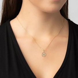 GAVU 925 Sterling Silver Evil Eye Pendant Necklace for Women, Dainty Gold Necklace Women