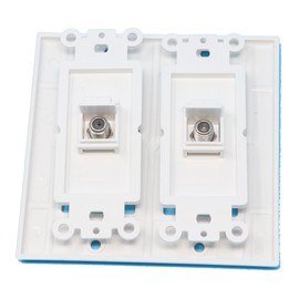 RiteAV - 2 Port Coax Cable TV- F-Type - Dual Gang Wall Plate
