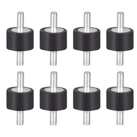sourcing map 8 pieces rubber shock absorber double ends rubber brackets vibration damper with M4 x 10 mm bolts