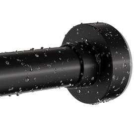 Emlaoe Black Shower Curtain Rod 34-66 Inches(2.8-5.5ft) Never Rust Adjustable Shower Rod Spring Tension Non Slip No Drilling Shower Rods for Bathroom Garland Window