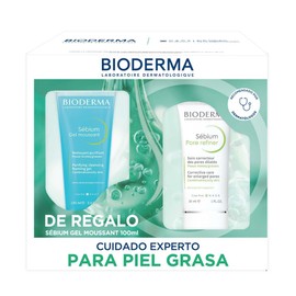 BIODERMA, Kit Rutina Matificante, Sébium Gel Moussant 100 ML, Sébium Pore Refiner 30ML, Skincare Piel Grasa