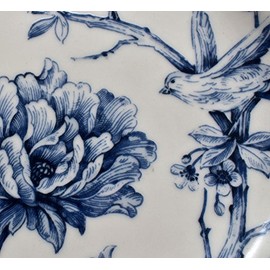 222 Fifth Adelaide Blue & White Salad Plates, Set of 4, Square