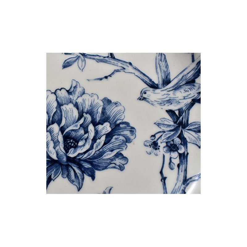 222 Fifth Adelaide Blue & White Salad Plates, Set of