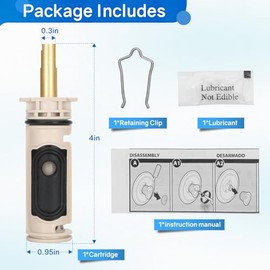 Mahua 1222 Replacement Cartridge Kit for Moen One-Handle Posi Temp Faucets,Replacement Compatible with Moen Tub ShowerDurable Brass & Plastic(Silicone Oil Included,Retainer Clip,Installation Instructions)