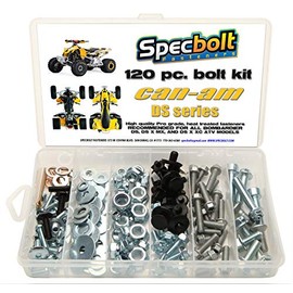 120pc Specbolt CAN AM Bombardier ATV Bolt Kit:DS, Sport, Mud, Recreation, Utility, Renegade, Outlander Max, X, & MR Traxter XL XT, Quest, Rally, Sarasota, 50 70 90 175 250 330 400 450 500 650 800 1000