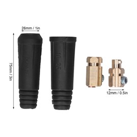 Jeanoko Welding Connector Black Welding Quick Coupler Connector Socket Plug Fittings for 10-25mm? Cable DKJ10-25Industrial welding