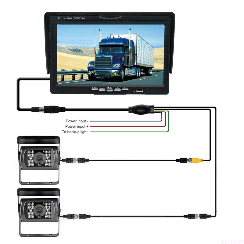 iPoster 7" Monitor Backup Reversing Rear View CCD Camera IR
