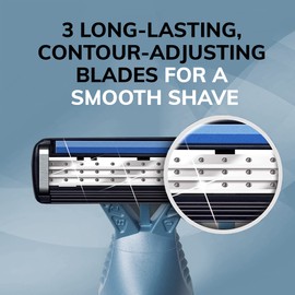BIC Flex 3 Disposable Razors for Men, Great Razors For a Smooth and Comfortable Shave, Shaving Razors With 3 Blades, 8 Count