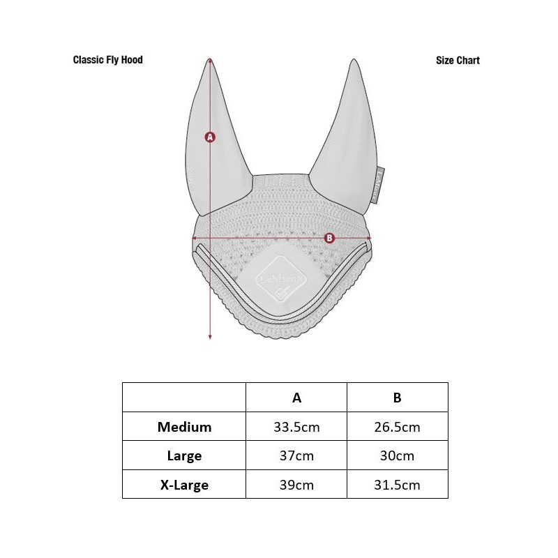LeMieux Classic Crochet Fly Hood with Comfortable Lycra Ears in