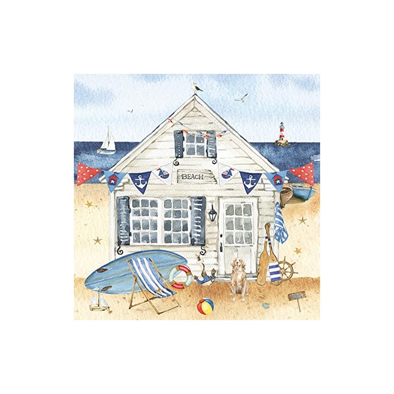 20 Napkins Beach Hut Sea Sea Sea Animals Holiday Summer