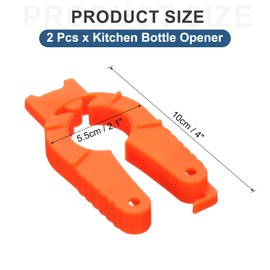 sourcing map 2pcs Bottle Can Opener for Weak Hands, Plastic Water Bottle Opener, Twist-Off Jar Lid Opener for Seniors Women Orange