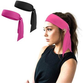 Head Ties Headband for Men & Women (2 Pack) Sport Headbands Adjustable Hair Band Scarf Wrap Bandana for Tennis Basketball Soccer Running Workout Yoga Gym Cycling Fitness Under Helmet Liner Headwear