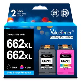 Valuetoner Cartucho de Tinta de Mayor Capacidad para 662XL Repuesto para HP 662 662XL 662 XL Compatible con HP DeskJet Ink Advantage 1015 1515 2515 2516 2545 2546 2645 3515 4645 (1 Negro 1 Color)