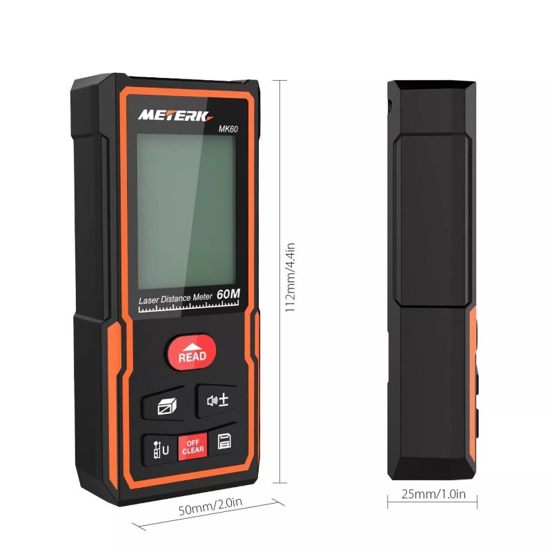 Meterk MK60 Handheld Digital Distance Meter LCD Display Backlight Angle