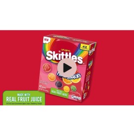 Skittles Fruit Snacks, Original, Real Fruit Juice Gummies, 0.8 oz, 42-count