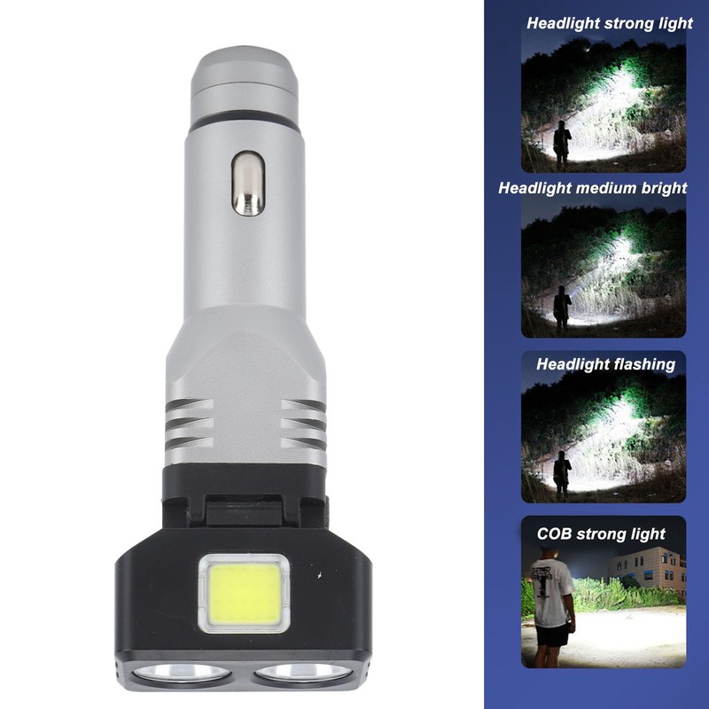 Rechargeable Car Charger Flashlight Dual-Head Super Bright Mini Handheld Emergency