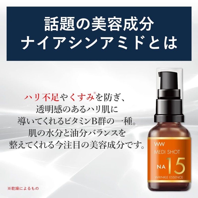 MEDI SHOT (メディショット) NA15 Wrinkle Concentrated Beauty Serum Niacinamide 30mL