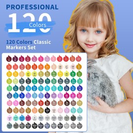 alchilalart Alcohol markers, 120 Colors Alcohol Based Markers, Alcohol Markers Set, Dual Tip Alcohol Sketching Drawing Markers Animation for Adults Kids
