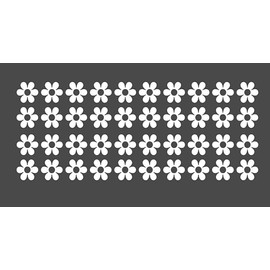 Pack of 40 Vinyl Flowers Decal Stickers Car Bike Sccoter (White, Large)