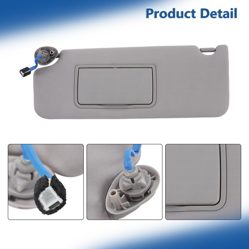 Silscvtt Gray Sun Visor Driver Side with Mirror and Light