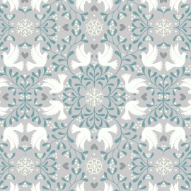 NA Hygge Glow by Lewis & Irene - Scandi Dove on Silver *Glow in the Dark*