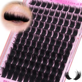 ALICE Lash Clusters Thick Volume Eyelash Clusters with Spikes Wispy Cluster Eyelash Extensions Dramatic Individual LashesThin Band Lash Extensions DIY at Home (120pcs/12-20mm/CC- Curly)