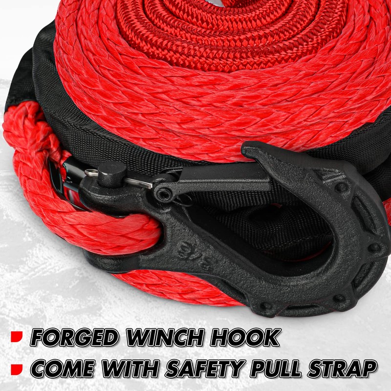 X-BULL Synthetic Winch Rope - Cable Kit -1/2" X 85ft